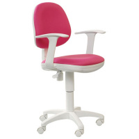 Кресло офисное Бюрократ CH-W356AXSN ткань, розовая, крестовина пластик, белая