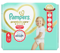 Подгузники-трусики Pampers Premium Care 6 размер 15+кг, 31шт