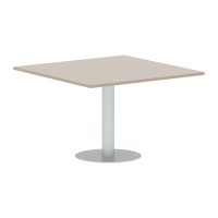 Конференц стол ПРГ-6 Мокачино/Алюминий 1200х1200х750