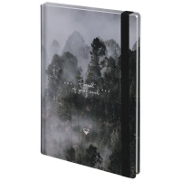 Ежедневник недатированный с резинкой А5 145х203 мм, BRAUBERG, твердый, 128 л., 'Forest', 116287