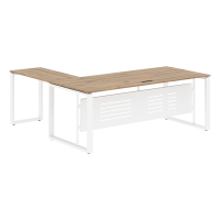 Стол руководителя ECT 2019M Дуб Денвер светлый/Белый 2000х1900х750 ENIO