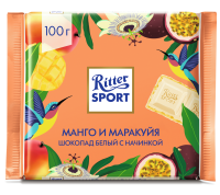 Шоколад Ritter Sport белый манго-маракуйя, 100г