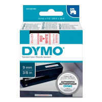 Термолента Dymo 9мм х 7м, красный/белый, 40915