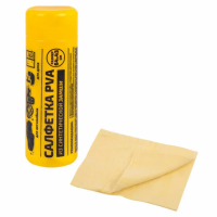 Салфетка синтетическая PVA-замша 64x43 см, в тубе, желтая, для авто, дома и офиса, ГРАНДМАСТЕР, 6099