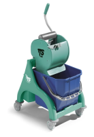 Тележка уборочная Nick (1*15л) пластиковая с отжимом Dry без ручки TTS,  цвет зелёный, 00066045