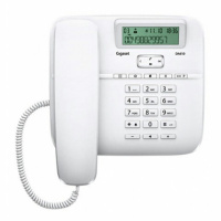 Телефон Gigaset DA611, память 100 номеров, АОН, спикерфон, световая индикация звонка, белый, S30350-