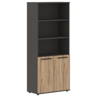 Шкаф высокий широкий EHCS 85.5 Дуб Денвер светлый/Черный/Мокко 852х430х1967 EDIS