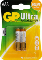 Батарейка Gp Ultra Alkaline 24AU AAA LR03, 2шт/уп