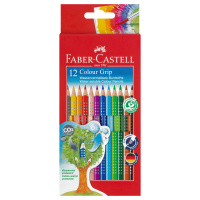 Карандаши цветные Faber-Castell 'Grip', 12цв., трехгран., заточен., картон, европодвес