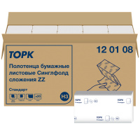 Tork 120108 Universal H3 листовые полотенца бумажные Singlefold сложения ZZ, белые, 1 слой, 250шт