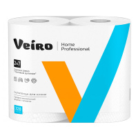 Бумажные полотенца Veiro Home в рулоне, 32м, белый, 2 слоя, 2шт/уп, К301