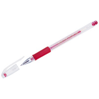 Ручка гелевая Crown 'Hi-Jell Grip' красная, 0,5мм, грип