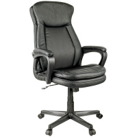 Кресло руководителя Helmi Advantage HL-E22, экокожа, черная, крестовина пластик