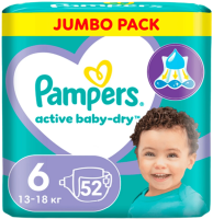 Подгузники Pampers active baby-dry 13-18кг, 52шт