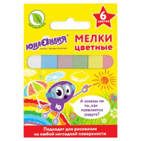 Мел цветной ЮНЛАНДИЯ 'ЮНЛАНДИК И ОКРУЖАЮЩИЙ МИР', НАБОР 6 шт., квадратный, 227447