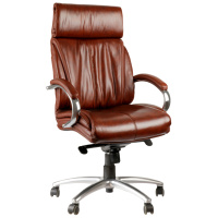 Кресло руководителя Helmi HL-ES04 'Strength' повыш. прочности, кожа бордовая, мультибл, хром, до 250