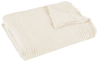 Tarrington House Плед вафельный молочный из полиэстера, 130 x 170см
