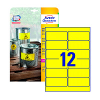 Этикетки всепогодные Avery Zweckform L6107-20, желтые, 99.1х42.3мм, 12шт на листе А4, 20 листов