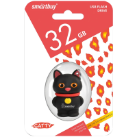 Память Smart Buy 'Wild series' Котенок 32GB USB 2.0 Flash Drive, черный