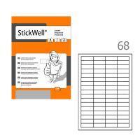 Этикетки самоклеящиеся Stickwell 11242, белые, 48.5x16.9мм, 6800шт