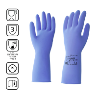 Перчатки резиновые Hq Profiline Multi Express XL, синие, 74736