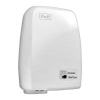 Сушилка для рук Puff 120 1200 Вт, 16м/с, белая