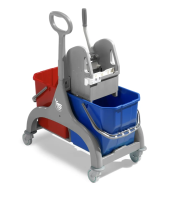 Тележка Nick30 (15+15л) TTS,  пластик. база серая,  с боковой серой ручкой и отжимом Тес, 00006181