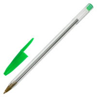 Ручка шариковая STAFF 'Basic Budget BP-04', ЗЕЛЕНАЯ, линия письма 0,5 мм, с штрихкодом, 143871