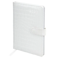 Еженедельник датированный 2026 А5 145х215 мм, BRAUBERG 'Party', под кожу, белый, 117179