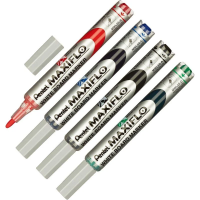 Маркер для досок Pentel MWL5S-4N набор 4 цвета, 4мм, круглый наконечник, с губкой