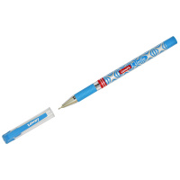 Шариковая ручка Luxor Uniflo синяя, 0.7мм, голубой корпус