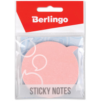 Блок для записей с клейким краем Berlingo Диалог розовый, неон, 70х70мм, 50 листов, фигурный