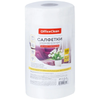 Салфетка рулонная Officeclean белая, 25х30см, 125шт, вискоза, в рулоне