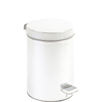 Мусорное ведро с педалью Nofer нерж.сталь 5л, белое, 09100.05.W
