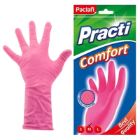 Перчатки резиновые Paclan Comfort р. M, розовые