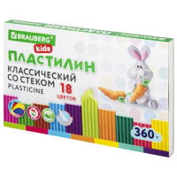 Пластилин Brauberg Kids 18 цветов, со стеком