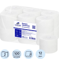Туалетная бумага Luscan Professional Prof Etalon 2 слоя, 100м, белая, в рулоне с центральной вытяжкой, 12 рулонов