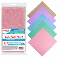 Салфетка хозяйственная Laima Pastel 30х30см, плюшевая, микрофибра, 10шт/уп