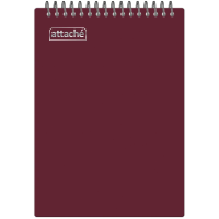 Блокнот Attache бордовый, А4, 80 листов, в клетку, на спирали