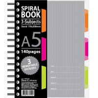 Блокнот Attache Spiral Book серый, А5, 140 листов, в клетку, на спирали