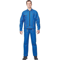 Костюм рабочий летний мужской Мастер (р.44-46) 182-188, васильковый, брючный