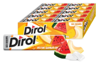Жевательная резинка Dirol XXL арбузно-дынный коктейль без сахара, 19г х 18 шт