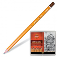 Набор чернографитных карандашей Koh-I-Noor 1500 8B-10H, 24шт, заточенный, метал. пенал