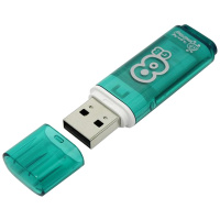 USB флешка Smart Buy Glossy 8Gb, 12/5 мб/с, зеленый