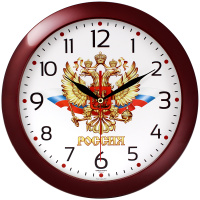 Часы настенные Troyka 11131176 d=29см, бордовая рамка