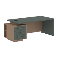 Стол руководителя с тумбой VCT 2090(L) Нефрит/Кобра 2000х900х750 VELION