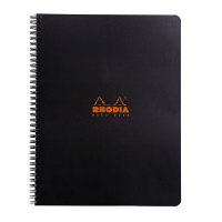 Бизнес-тетрадь 80л., А4+, клетка на гребне Rhodia 'Classic. Black', 80г/м2