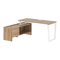 Стол с тумбой EVCT 17614 Дуб Денвер светлый/Белый 1760х1400х750 EDIS