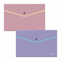 Папка-конверт с кнопкой ERICH KRAUSE 'Soft Manga', А4, до 120 л., с карманом, ассорти, 0,18 мм, 6115