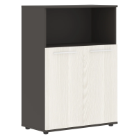 Шкаф средний широкий EMCS 85.3 Ясень Траун/Белый/Мокко 852х430х1199 EDIS